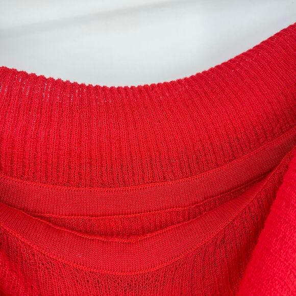 Lovers and Friends | Peregrine Off The Shoulder Maxi Dress in Red Sheer Knit S - Picture 4 of 14